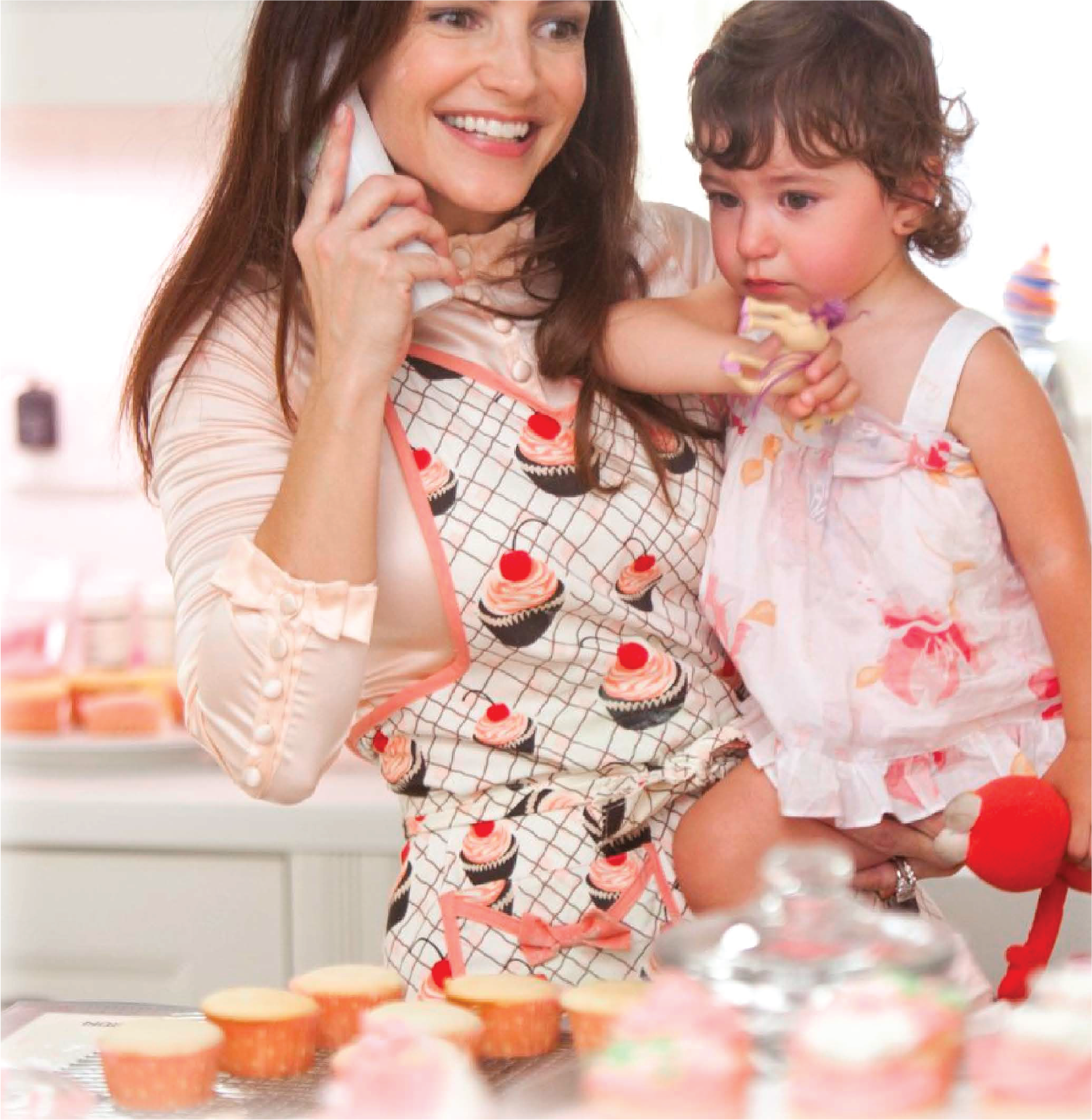 Sex in the City Cherry Cupcake Apron, Charlotte and Daughter Apron